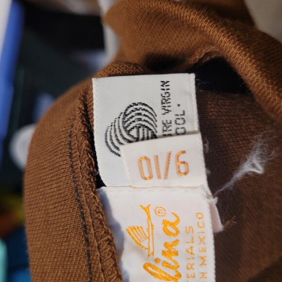 Vintage Catalina Wool Doubleknit A Line Skirt Brown Pull On Tag Size 9 10 - Picture 6 of 6